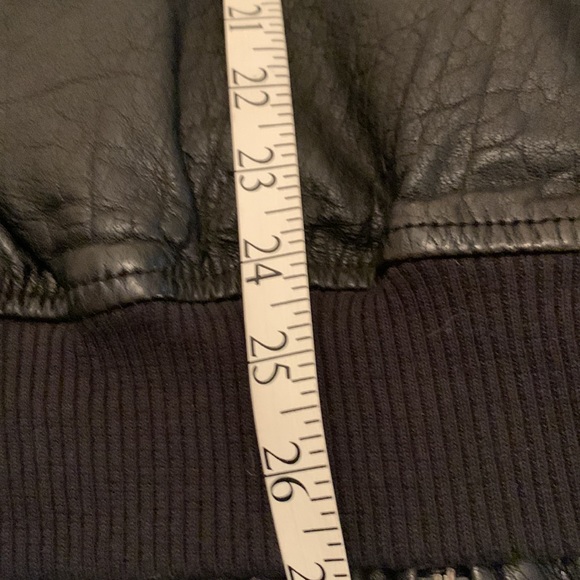 Men’s Danier, black leather jacket with detachable hood, labeled XL - Picture 12 of 16